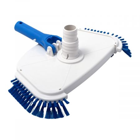 Weißer Bodensauger mit blauen Seitenbürsten