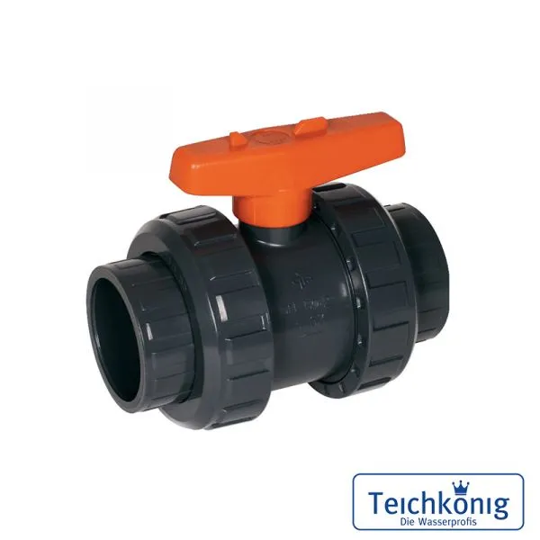Kugelhahn S6 2-Wege PVC grau